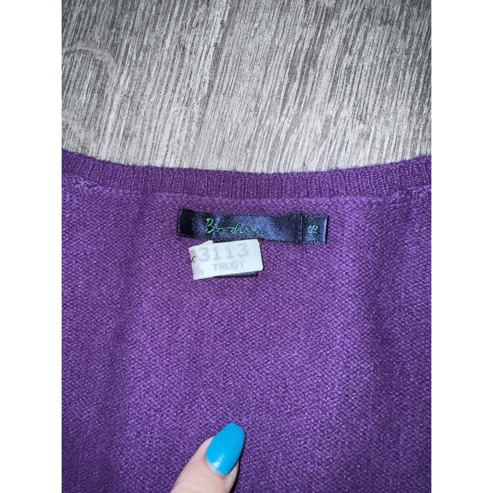 Women's Boden Wool Sweater Vest Purple Size 16 - Picture 3 of 4